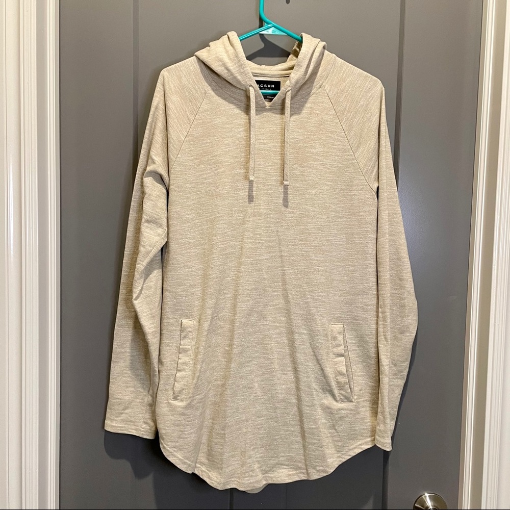 Hooded Scalloped Long Sleeve Shirt M